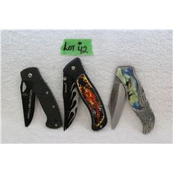 3 Collector Knives - Eagle Chopper Halliburton