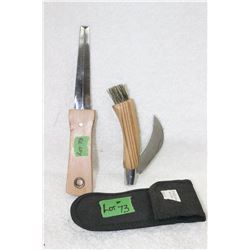 2 Knives - Felt Knife & Mushroom Knife and Sheath
