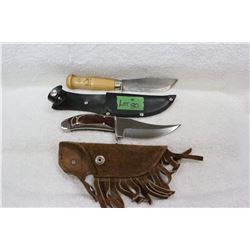 2 Knives with Sheaths - 1 Pakistan & 1 Sweden