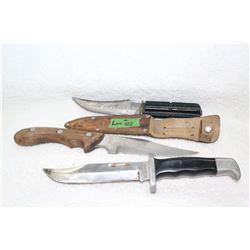 3 Knives - 1 Ruko; 1 German (with Sheath) & 1 Japan