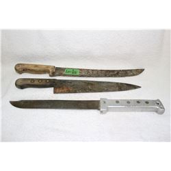 3 Unique Large Blade Knives - 2 Germany; 1 U.S.A.