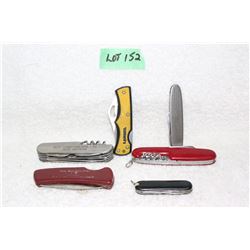 6 Pocket Knives - Swiss Army; 1 MLA Ken Kowalski