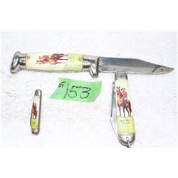 Set of 3 R.C.M.P. Collectible Knives - Very Nice
