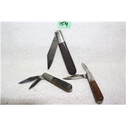 3 Barlow Pocket Knives