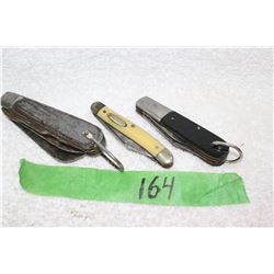 3 Vintage Lock Blade Knives