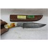 Image 1 : Damascus Hunting Knife - Bone Handle - Leather Case