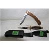 Image 1 : 2 Knives - 1 Dagger; 1 - 6" Lock Blade - with Cases