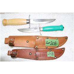 2 Frosts Knives - with Sheaths - Sweden