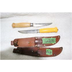 2 Frosts Knives - with Sheaths - Sweden