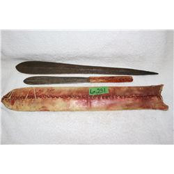 2 Handmade African Knives with Hide