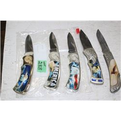 5 Collector Lockblade Knives 'Eagle'