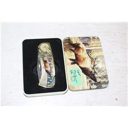 1 Collector Knife w/Tin - Elk