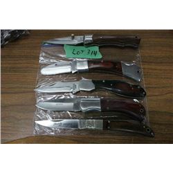 5 Lockback Knives - w/Stainless Blades