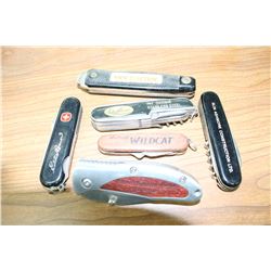 6 Knives w/Printed Advertising - Lockback & MultiBlade