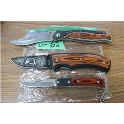 2 Lockback Knives & 1 Single Blade Pocket Knife