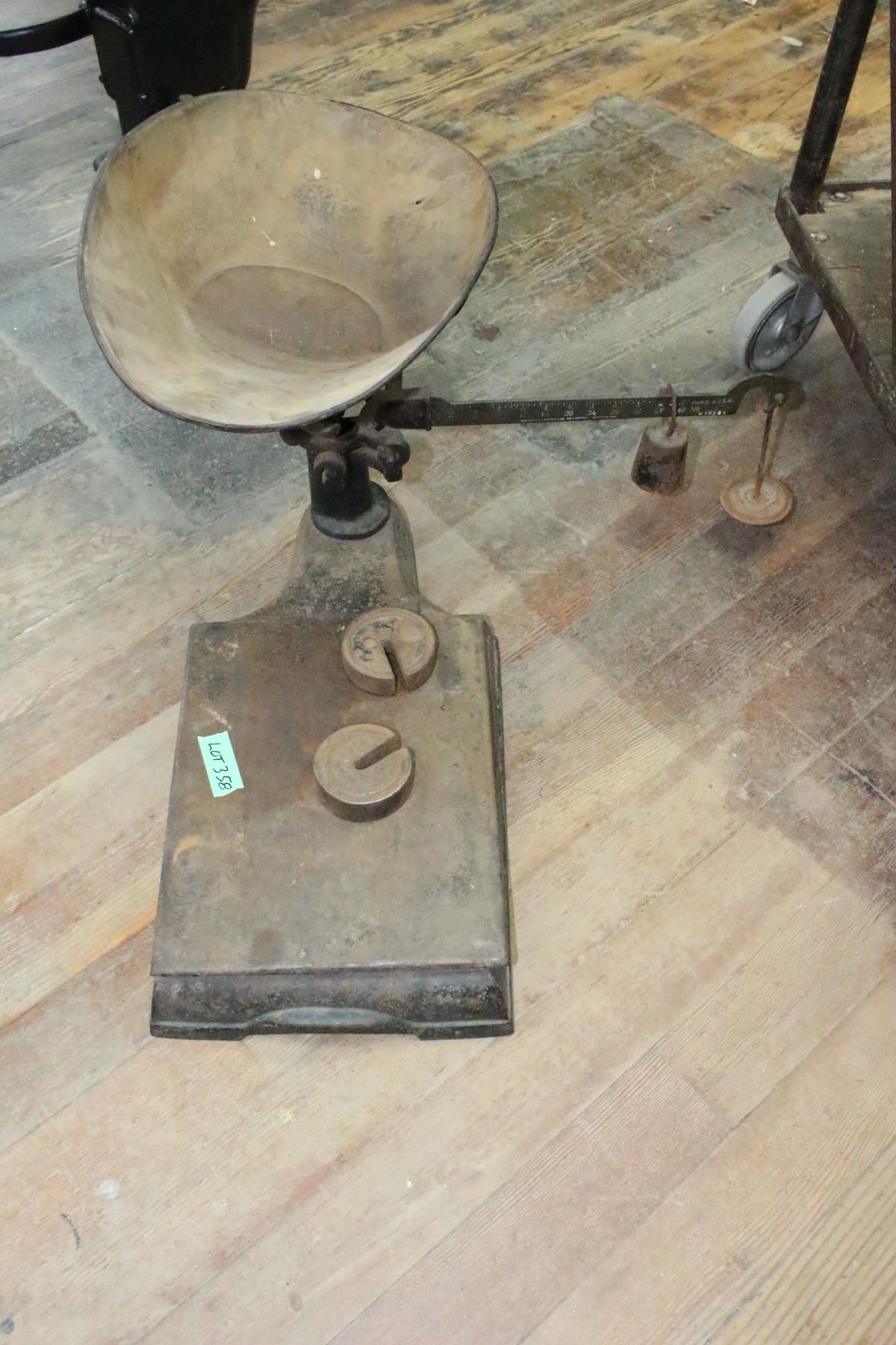 Antique Hardware Scale - Complete w/Weight - Burrow, Stewari & Milne Co.