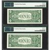 Image 2 : Lot of (2) Consecutive 1957A $1 Silver Certificate Notes PMG Superb Gem Unc 67EP