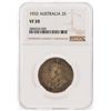 1932 Australia 2 Shillings Coin NGC Graded VF20