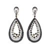 Image 1 : 18KT White Gold 4.88 ctw Black, Brown and White Diamond Earrings