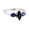 Image 1 : 14KT White Gold 0.70 ctw Sapphire Ring
