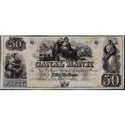 1800's $50 Canal Bank Obsolete Note