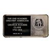 Image 2 : 500 Grain Sterling Silver Franklin Mint 100 Greatest Americans Ingot