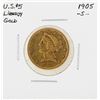 1905-S $5 Indian Head Half Eagle Gold Coin