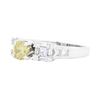 Image 2 : 14KT White Gold 1.01 ctw Yellow and White Diamond Ring
