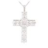 14-18KT White Gold 0.65 ctw Diamond Cross Pendant & Chain