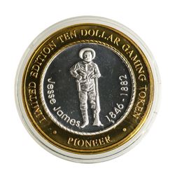 .999 Silver Pioneer Hotel & Gambling Hall $10 Casino Limited Edition Gaming Toke