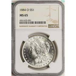 1884-O $1 Morgan Silver Dollar Coin NGC MS65