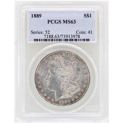 1889 $1 Morgan Silver Dollar Coin PCGS MS63