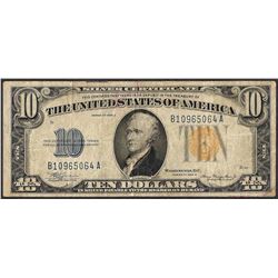 1934A $10 Silver Certificate WWI Emergency North Africa Note