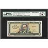 Image 1 : 1967 Cuba Un Peso National Bank of Cuba Specimen Note PMG Superb Gem Uncirculate