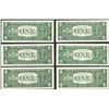 Image 2 : Lot of (6) 1957 $1 Silver Certificate Notes