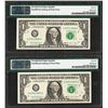 Image 2 : Lot of (2) 1988A $1 Federal Reserve Notes Insufficient Inking ERROR PMG Gem Unc.