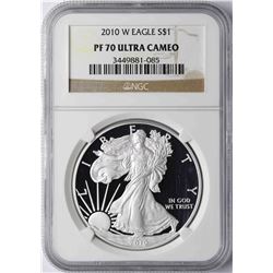 2010-W $1 American Silver Eagle Proof Coin NGC PF70 Ultra Cameo