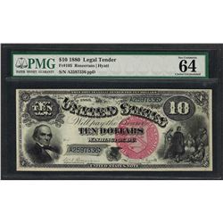 1880 $10 Jackass Legal Tender Note Fr.105 PMG Choice Uncirculated 64