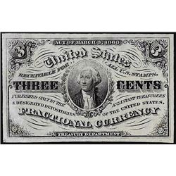 March 3, 1863 Three Cents Third Issue Fractional Currency Note