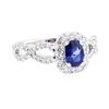 Image 1 : 14KT White Gold 1.38 ctw Sapphire and Diamond Ring