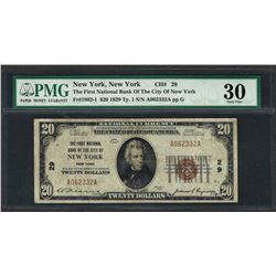 1929 $20 National Currency Note New York, New York CH# 29 PMG Very Fine 30