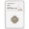 Image 1 : 1883 Shield Nickel Proof Coin NGC PF64