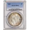 Image 1 : 1885 $1 Morgan Silver Dollar Coin PCGS MS63 Great Toning on Reverse
