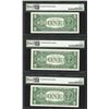 Image 2 : Lot of (3) Consecutive 1957A $1 Silver Certificate Notes PMG Gem Uncirculated 66
