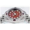 Image 6 : Rolex Ladies Stainless Steel Red Diamond & Ruby 26MM Datejust Watch