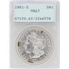 1881-S $1 Morgan Silver Dollar Coin PCGS MS63 Old Rattler Holder