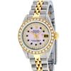 Image 2 : Rolex Ladies Two Tone 14K Pink MOP Sapphire String Diamond Datejust Watch