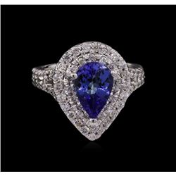 14KT White Gold 2.15 ctw Tanzanite and Diamond Ring