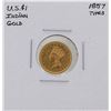 1857 Type 3 $1 Indian Princess Head Gold Coin