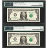 Image 2 : (2) Consecutive 1988A $1 Federal Reserve Notes Insufficient Ink ERROR PMG Superb